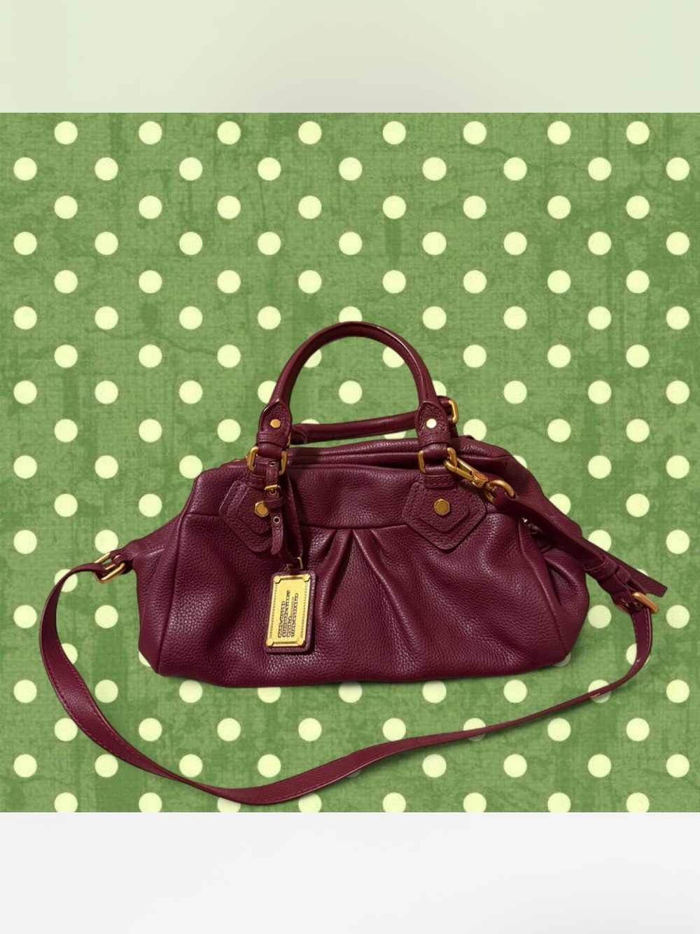 Burgundy Red Marc By Marc Jacobs Bag with Gold Hardware